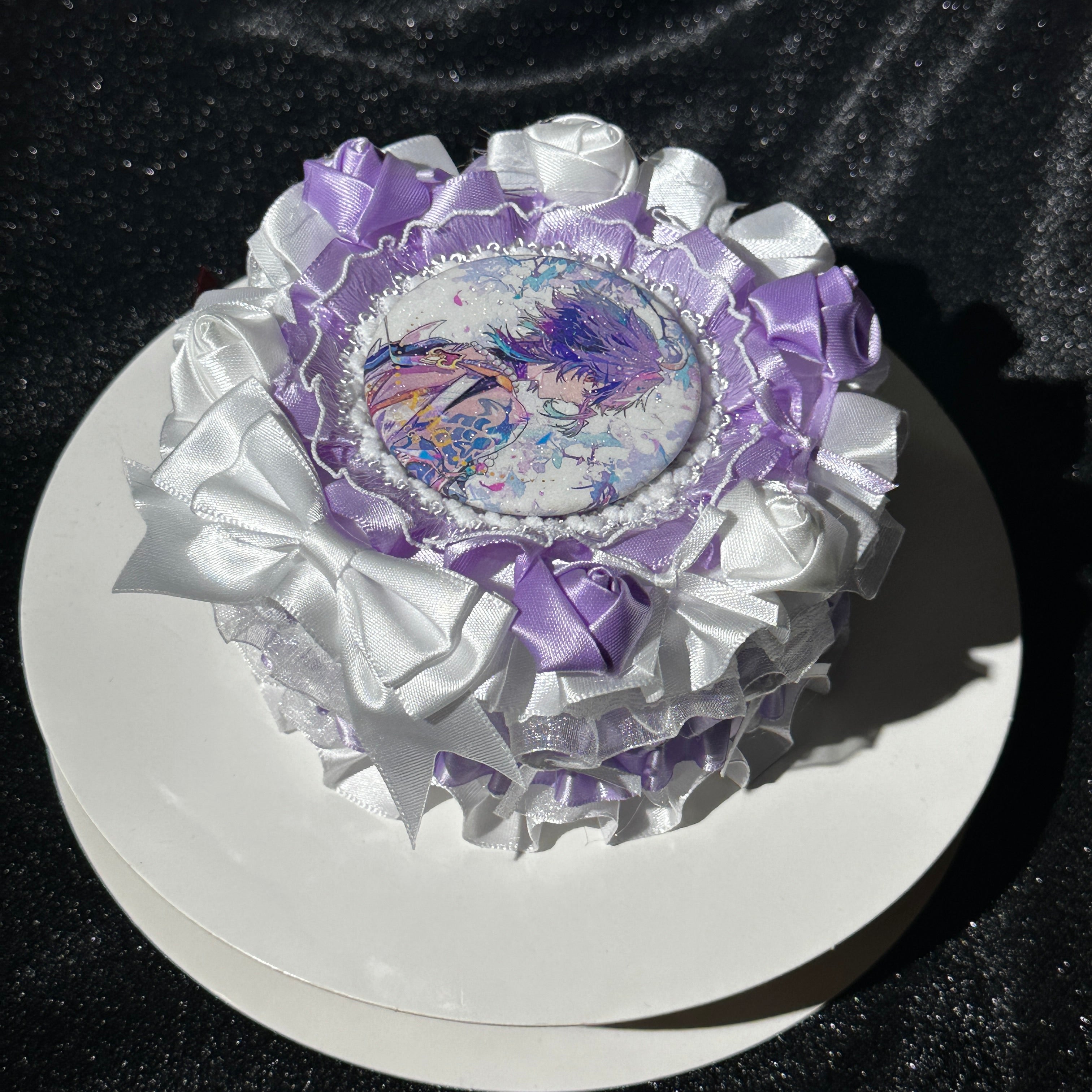 Handmade Lolita Rose Cake Badge Holder – Ita Bag Decoration Base for 2.28-2.95 inch (58mm-75mm) Badges